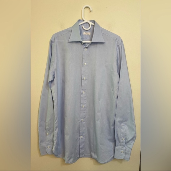 BORRIELLO Napoli Men Made Hand by Michael Jondral Button Down Shirt Sz 16 1-2/42 - Picture 2 of 16